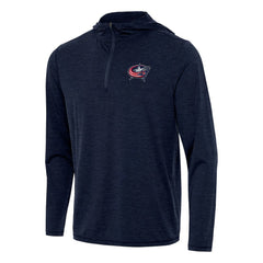 NHL Heather Navy Columbus Blue Jackets Antigua Tidy Quarter-Zip Hoodie