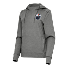 NHL Heather Black Edmonton Oilers Antigua Women's Justice Pullover Hoodie