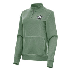 NHL Hunter Green Dallas Stars Antigua Women's Crush Quarter-Zip Fleece Sweatshirt