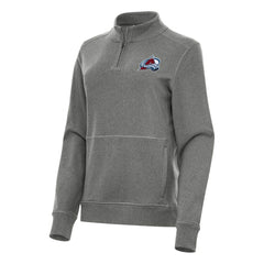 NHL Heather Black Colorado Avalanche Antigua Women's Crush Quarter-Zip Fleece Sweatshirt