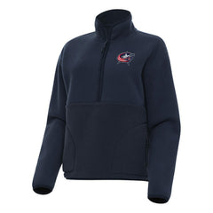NHL Navy Columbus Blue Jackets Antigua Women's Figure Half-Zip Pullover Sweatshirt