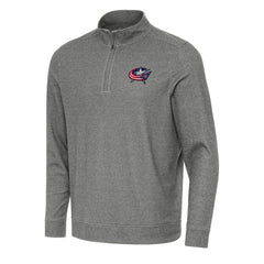 NHL Heather Black Columbus Blue Jackets Antigua Subtle Quarter-Zip Sweatshirt