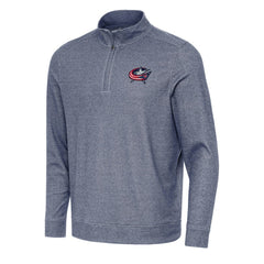 NHL Heather Navy Columbus Blue Jackets Antigua Subtle Quarter-Zip Sweatshirt