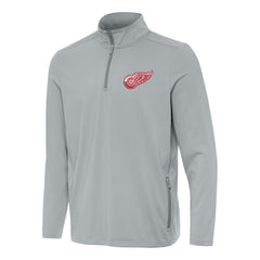 NHL Gray Detroit Red Wings Antigua Perilous Quarter-Zip Sweatshirt