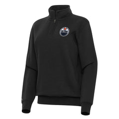 NHL Black Edmonton Oilers Antigua Women's Victory Quarter-Zip Sweatshirt