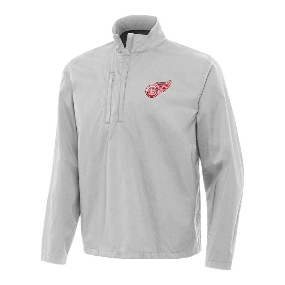 NHL Heather Gray Detroit Red Wings Antigua Brisk Quarter-Zip Windbreaker