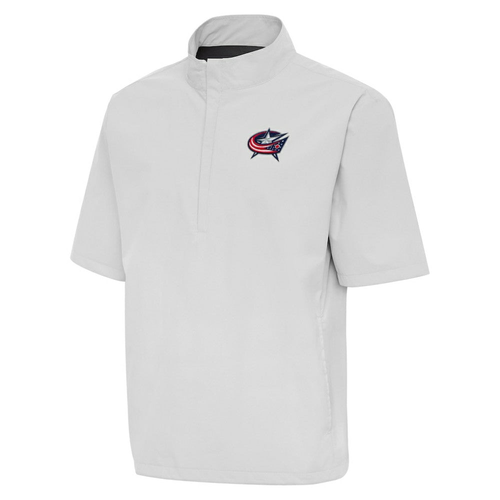 NHL Heather Gray Columbus Blue Jackets Antigua Brisk Quarter-Zip Windbreaker