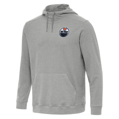NHL Heather Gray Edmonton Oilers Antigua Cloud Pullover Hoodie