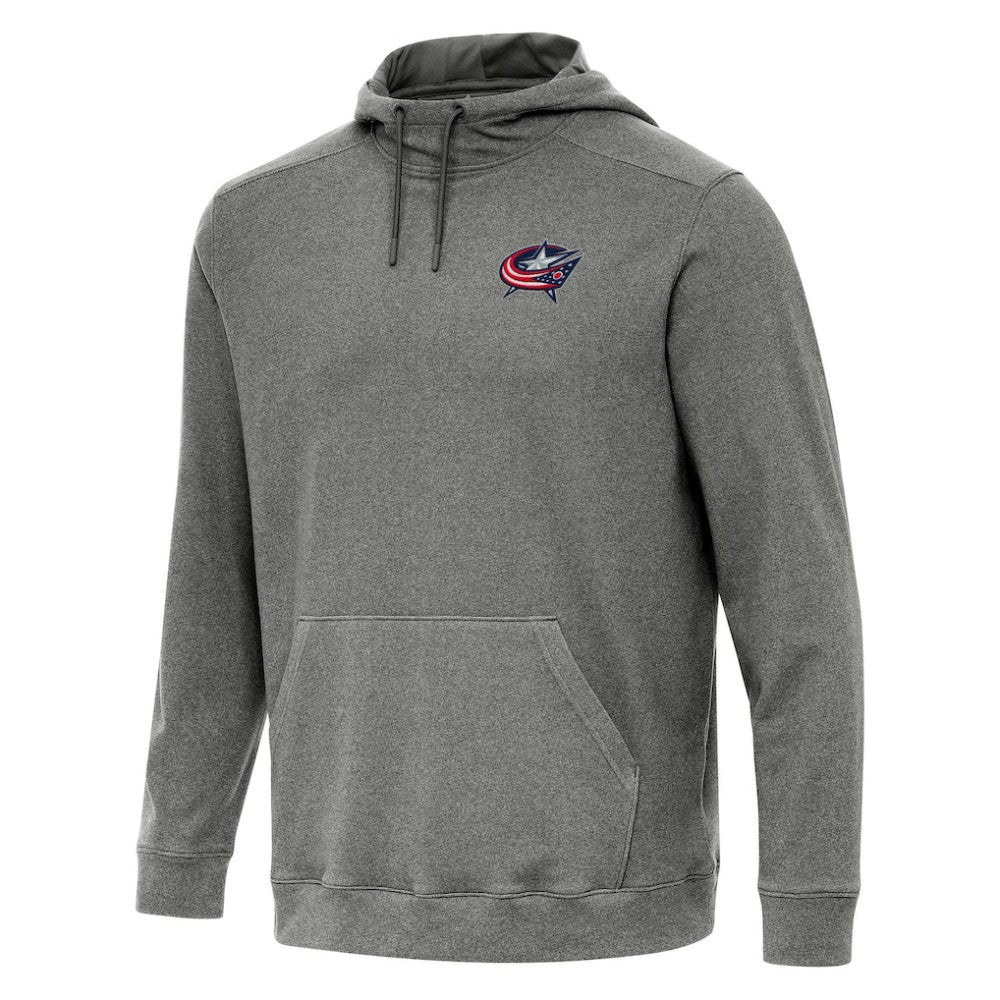 NHL Heather Black Columbus Blue Jackets Antigua Cloud Pullover Hoodie
