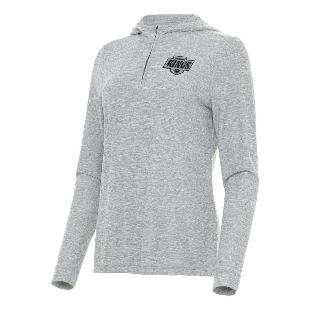 NHL Heather Gray Los Angeles Kings Antigua Women's Daybreak Quarter-Zip Hoodie
