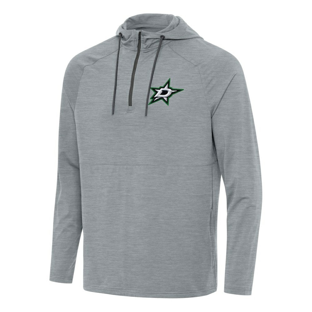 NHL Heather Gray Dallas Stars Antigua Spikes Quarter-Zip Hoodie
