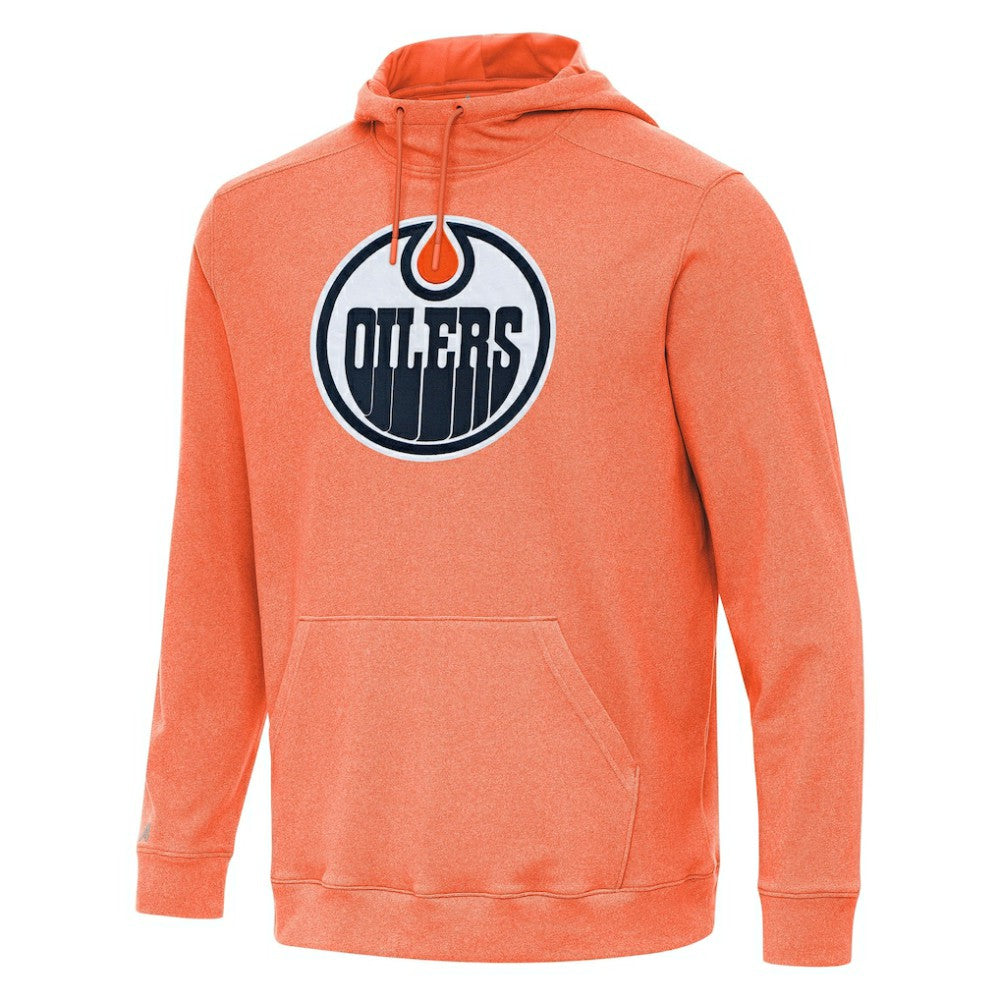 NHL Heather Orange Edmonton Oilers Antigua Cloud Pullover Hoodie