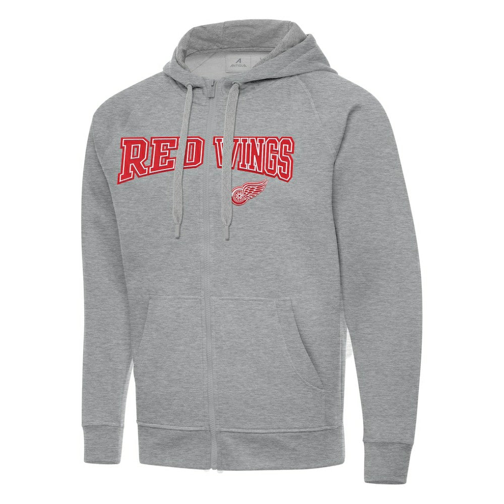 NHL Heather Gray Detroit Red Wings Antigua Big & Tall Victory Full-Zip Hoodie