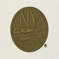 NHL Cream/Olive New York Islanders Antigua Intrepid Sand Raglan Long Sleeve Hoodie T-Shirt