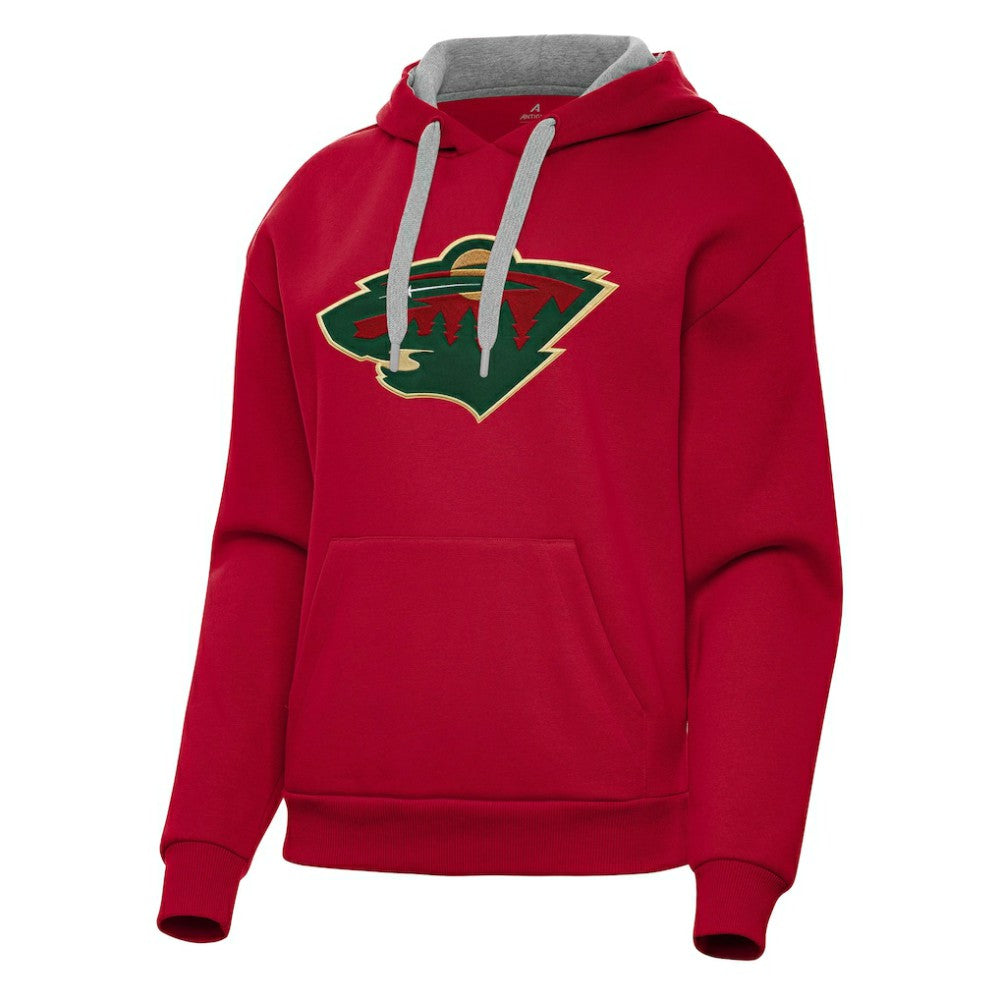 NHL Red Minnesota Wild Antigua Women's Victory Pullover Hoodie