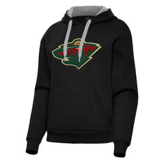 NHL Black Minnesota Wild Antigua Women's Victory Pullover Hoodie