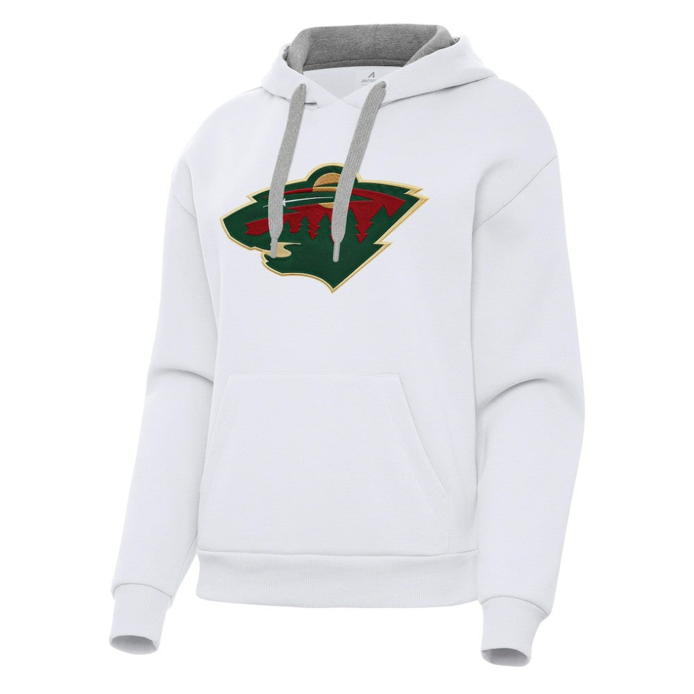 NHL White Minnesota Wild Antigua Women's Victory Pullover Hoodie