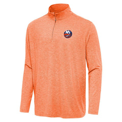 NHL Heather Orange New York Islanders Antigua Hunk Quarter-Zip Top