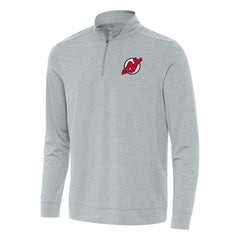 NHL Heather Gray New Jersey Devils Antigua Bright Quarter-Zip Top