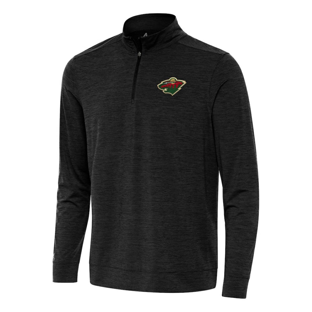 NHL Heather Black Minnesota Wild Antigua Bright Quarter-Zip Top