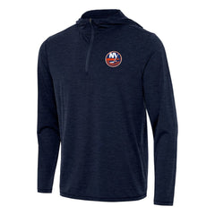 NHL Heather Navy New York Islanders Antigua Tidy Quarter-Zip Hoodie