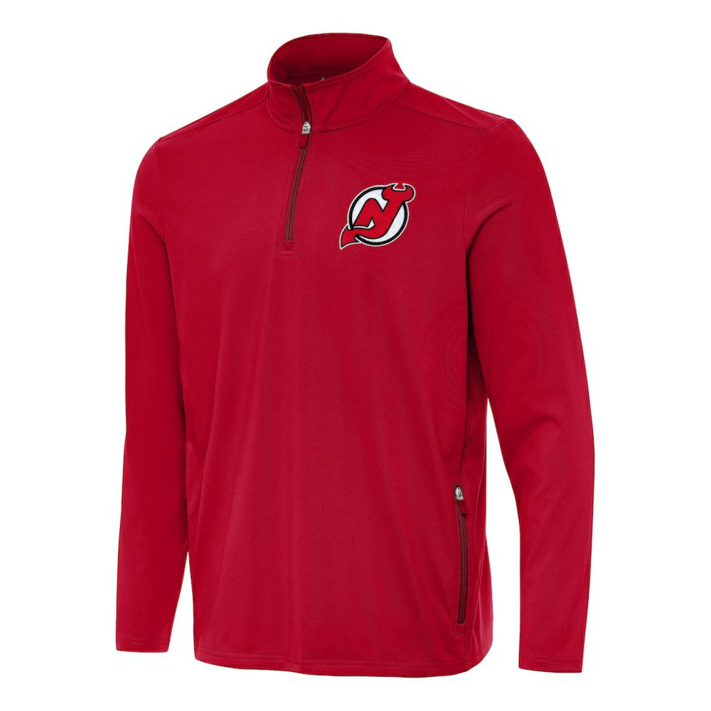 NHL Red New Jersey Devils Antigua Perilous Quarter-Zip Sweatshirt