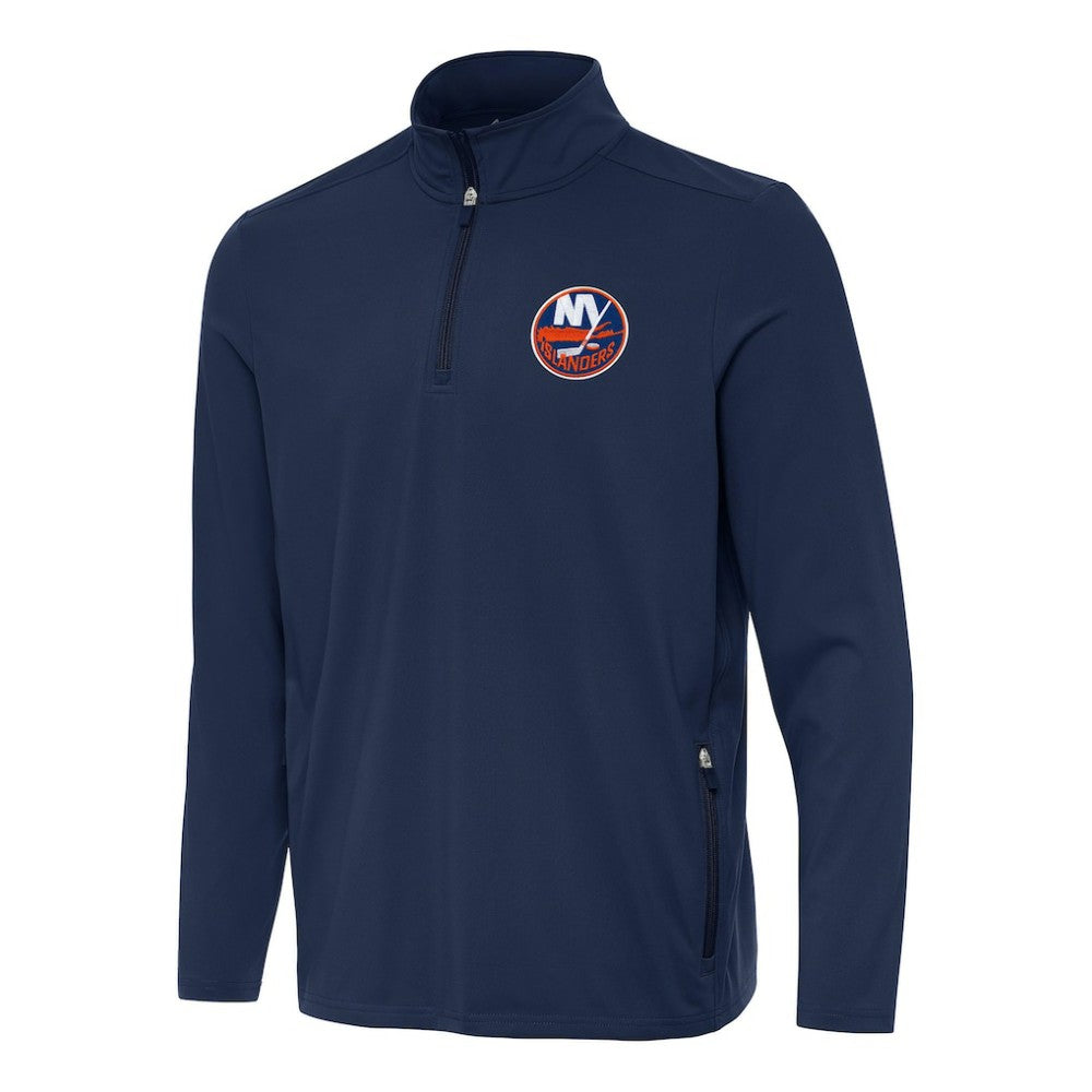 NHL Navy New York Islanders Antigua Perilous Quarter-Zip Sweatshirt