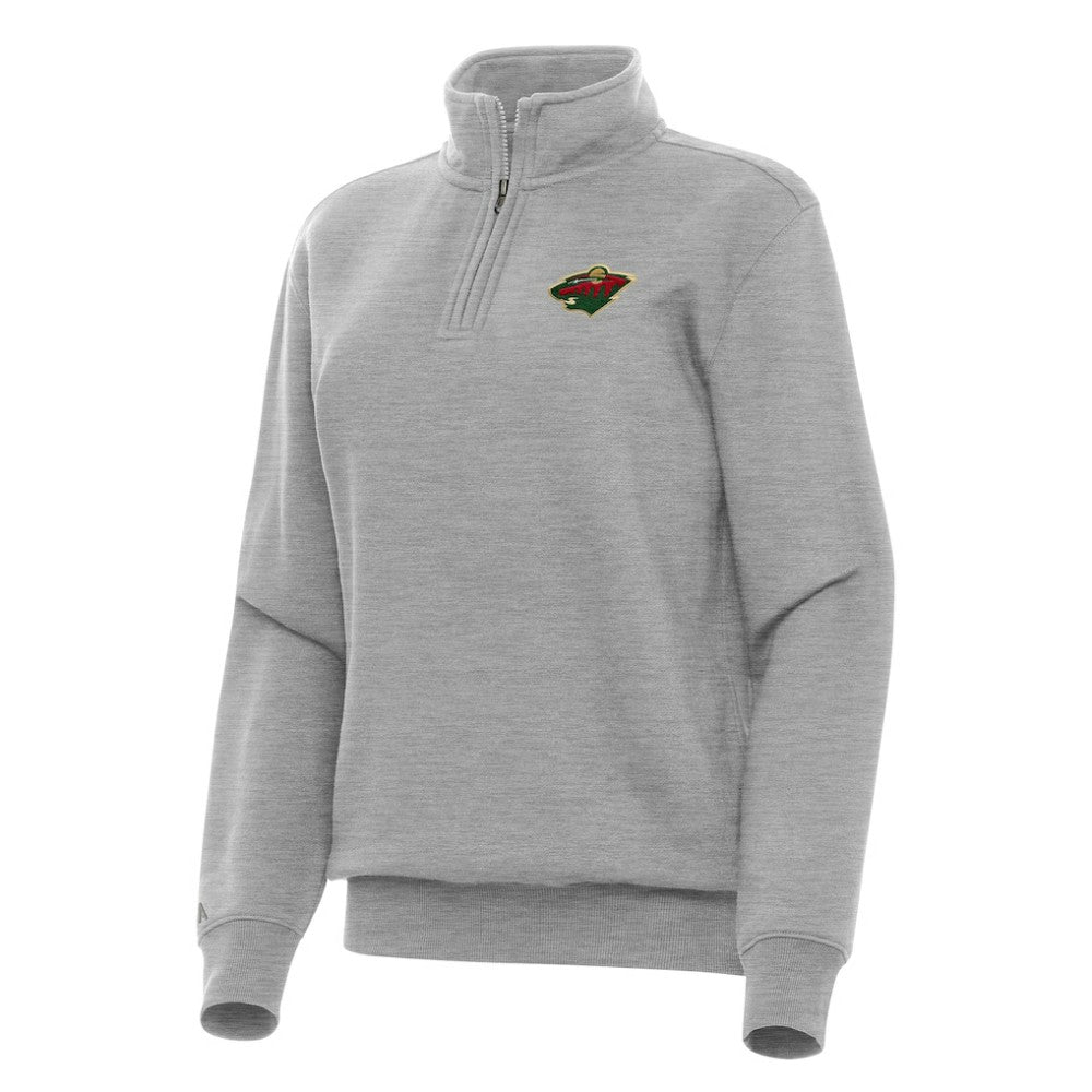 NHL Heather Gray Minnesota Wild Antigua Women's Victory Quarter-Zip Sweatshirt