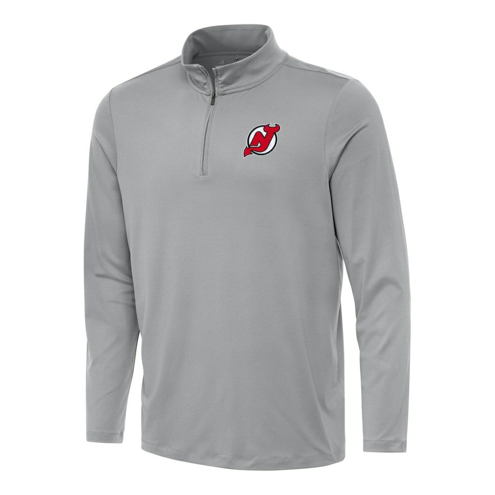 NHL Gray New Jersey Devils Antigua Reprocess Quarter-Zip Top