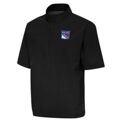 NHL Black New York Rangers Antigua Brisk Quarter-Zip Windbreaker