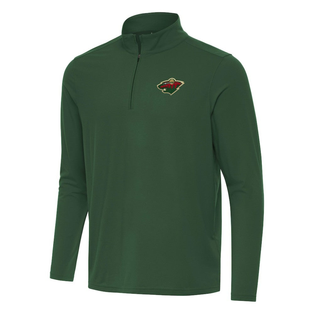 NHL Hunter Green Minnesota Wild Antigua Intent Quarter-Zip Top