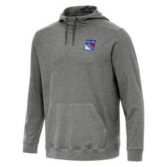 NHL Heather Black New York Rangers Antigua Cloud Pullover Hoodie