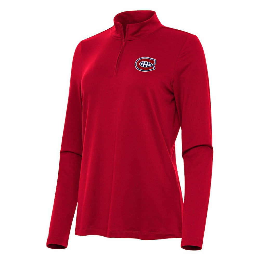 NHL Red Montreal Canadiens Antigua Women's Reprocess Quarter-Zip Top