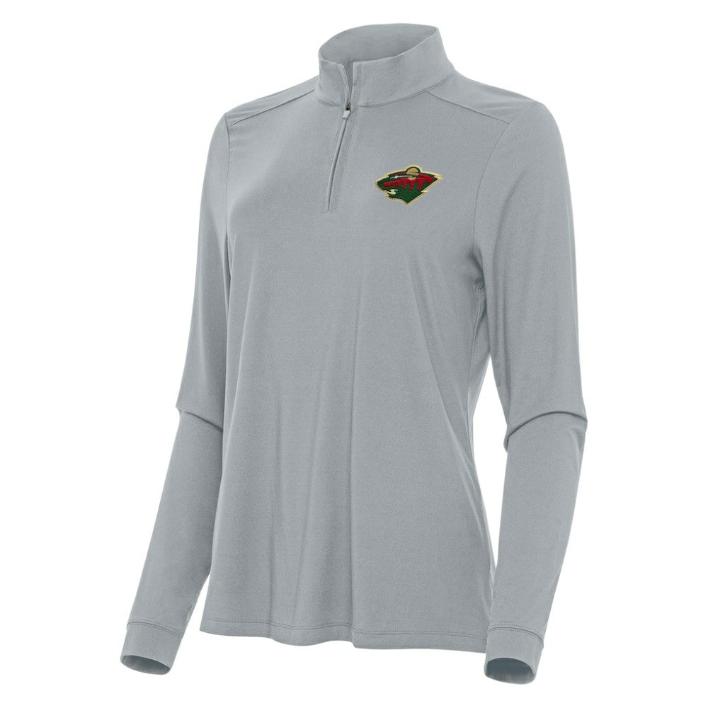 NHL Gray Minnesota Wild Antigua Women's Intent Quarter-Zip Top