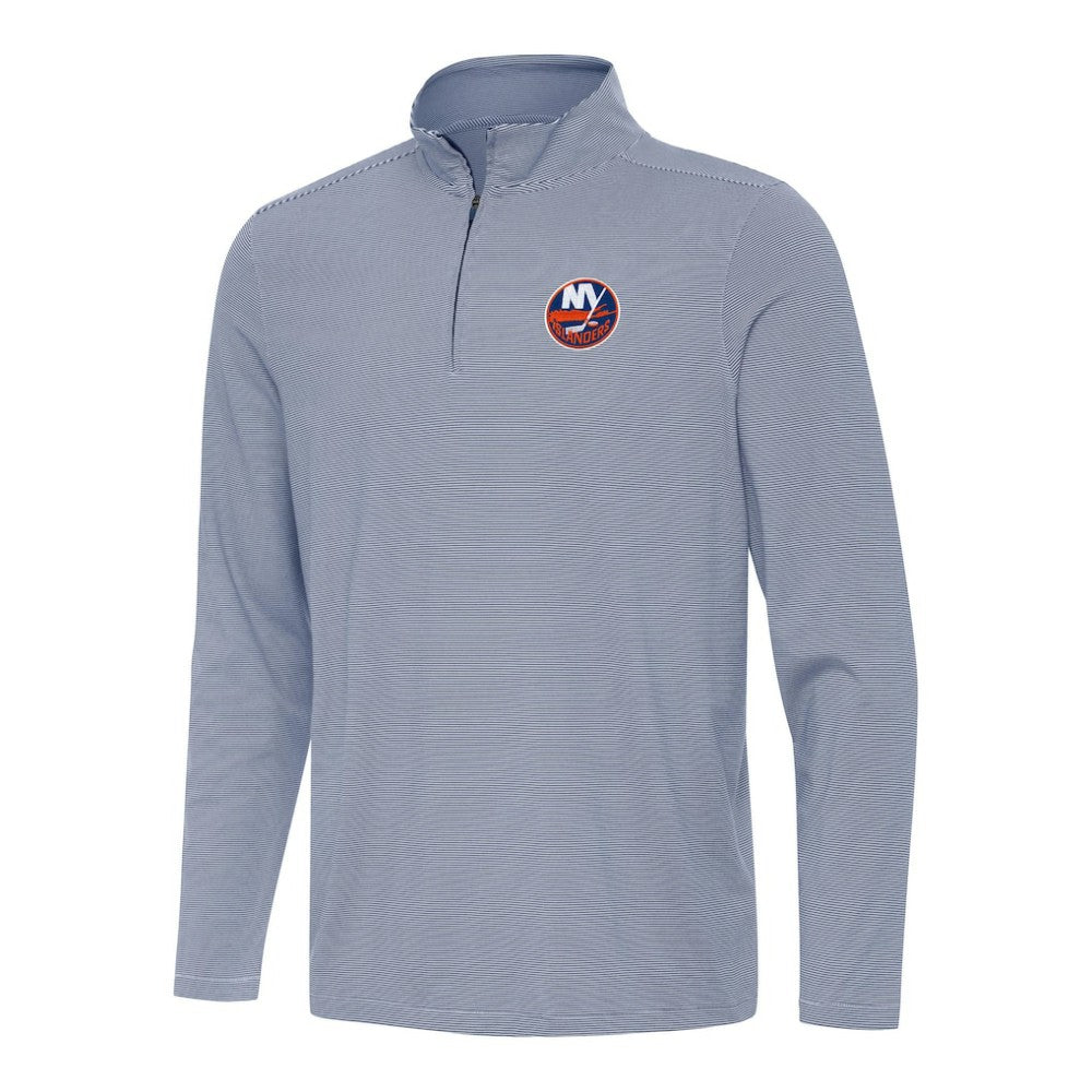NHL Navy New York Islanders Antigua Twine Quarter-Zip Top