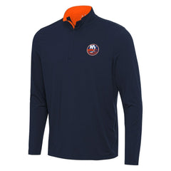 NHL Navy/Orange New York Islanders Antigua Content Quarter-Zip Pullover Top