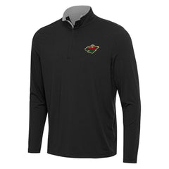 NHL Black/Gray Minnesota Wild Antigua Content Quarter-Zip Pullover Top