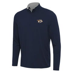NHL Navy/Gray Nashville Predators Antigua Content Quarter-Zip Pullover Top