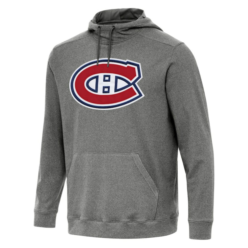 NHL Heather Black Montreal Canadiens Antigua Cloud Pullover Hoodie