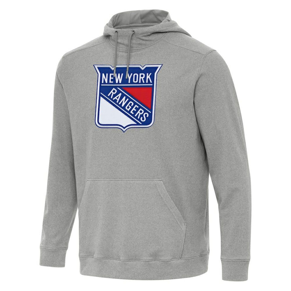 NHL Heather Gray New York Rangers Antigua Cloud Pullover Hoodie