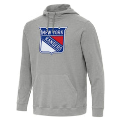 NHL Heather Gray New York Rangers Antigua Cloud Pullover Hoodie