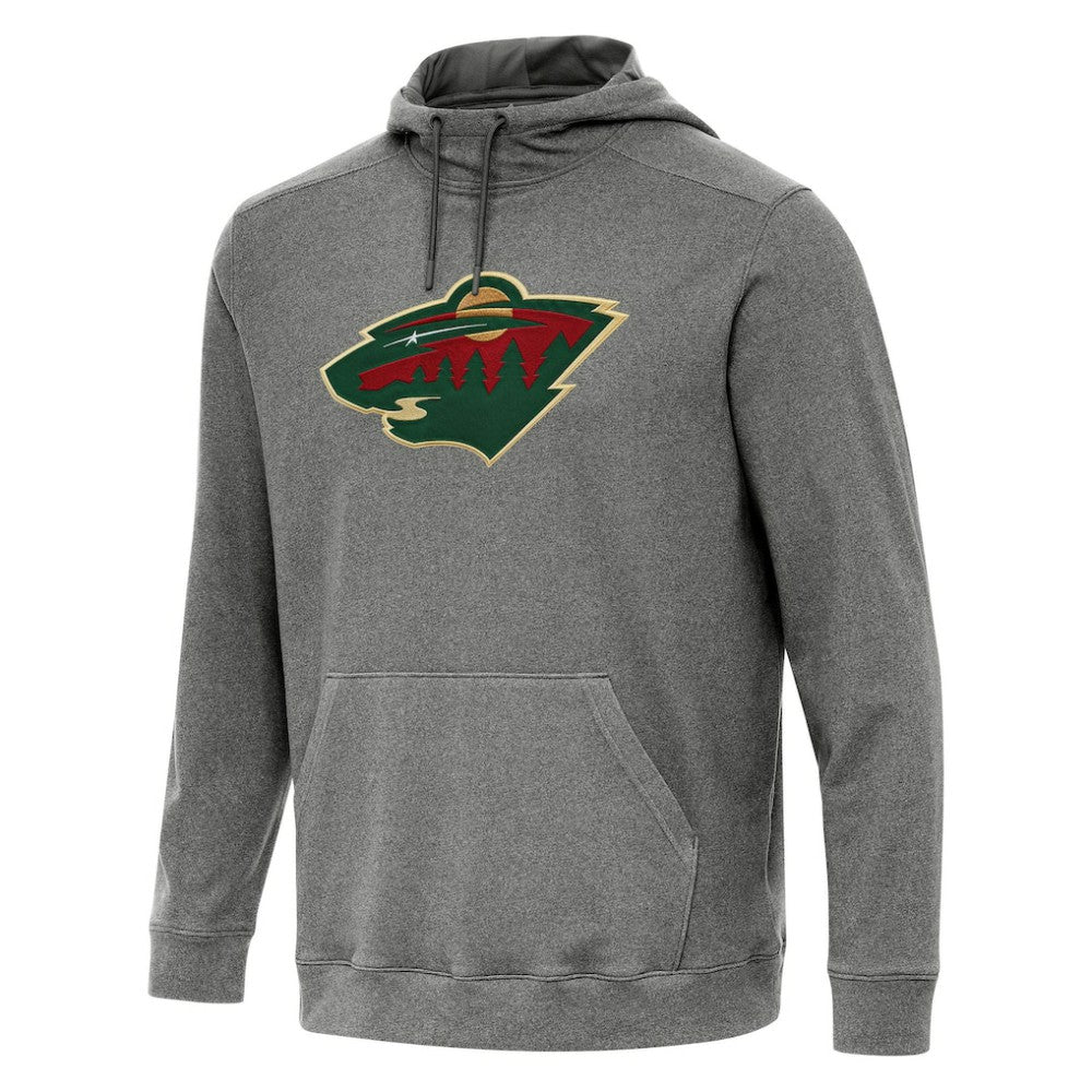 NHL Heather Black Minnesota Wild Antigua Cloud Pullover Hoodie