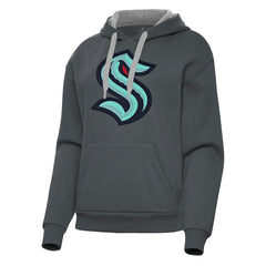 NHL Charcoal Seattle Kraken Antigua Women's Victory Pullover Hoodie
