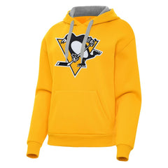 NHL Gold Pittsburgh Penguins Antigua Women's Victory Pullover Hoodie