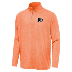 NHL Heather Orange Philadelphia Flyers Antigua Hunk Quarter-Zip Top