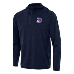 NHL Heather Navy New York Rangers Antigua Tidy Quarter-Zip Hoodie