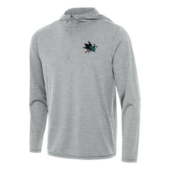 NHL Heather Gray San Jose Sharks Antigua Tidy Quarter-Zip Hoodie