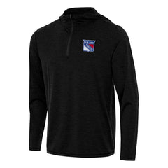 NHL Heather Black New York Rangers Antigua Tidy Quarter-Zip Hoodie