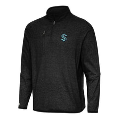 NHL Heather Black Seattle Kraken Antigua Certain Quarter-Zip Tri-Blend Sweatshirt