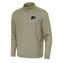 NHL Olive Philadelphia Flyers Antigua Subtle Quarter-Zip Sweatshirt